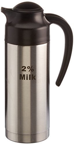 Service Ideas S2SN1002%ET Steelvac Carafe, NSF, "2% Milk" Etched, 1 L