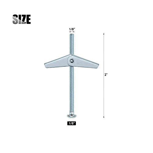 Sutemribor 1/8X2Inch Toggle Bolt and Wing Nut for Hanging Heavy Items