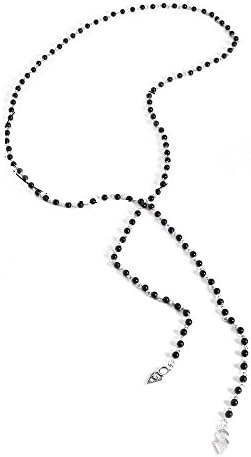 Mother's Day Gift, Muranba Women Fashion Long Vintage Pearl Necklace Choker Chains Charm Necklet (Black)