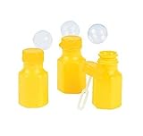 24 Mini Hexagon Yellow Bubble Bottles