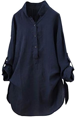 レディース シャツ 白 長袖 オフィス Jikial 大きいサイズ シャツワンピース 秋冬 ロングトップス 爆買いセール ゆったり スウェット トップ 綿麻 パーカー 大人 きれいめ 無地 カジュアル 森ガール 春秋冬 非対称高低