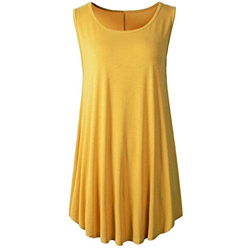 image for GOVOW Sleeveless Tops for Women Clearance Sale Fashion Casual Solid Fl