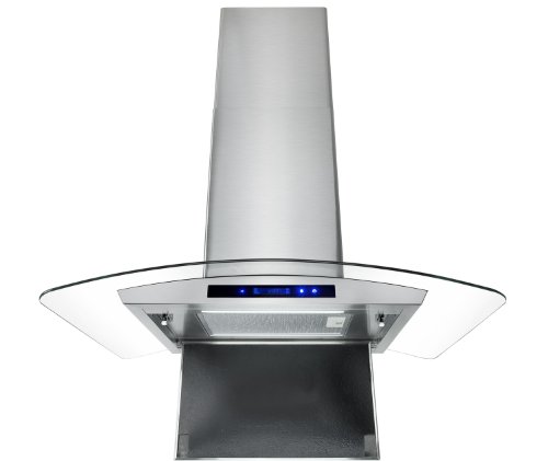 FIREBIRD Stainless Steel 36" Euro Style Island Mount Range Hood LED Screen FBGV-P5009-GL-36