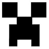 Video Games Minecraft Creeper Face, Black, 6