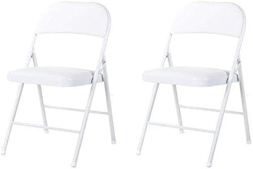 正規販売店 サンラウンジャーガーデンチェア折りたたみ式デッキチェア折りたたみチェア2点セット鉄フレームコンピュータチェアポータブルオフィスチェア家庭用 ダイニング会議用背もたれ来客用チェア 色 白