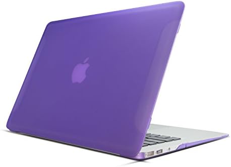 HuGee Translucent Hard Case for MacBook Air 11 Inch (Model: A1370/A1465), 11.6" Mac Book laptop Cover Coated with Matte Rubber Skin - Purple