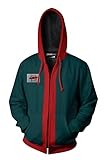Newhui Adult Kids Miles Morales Spider-Verse Hoodie Jacket Cotton Cosplay Zip Up Coat Costume Green