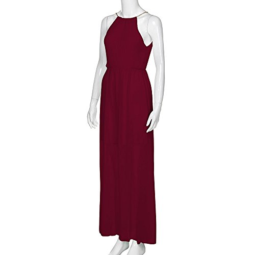 TIFENNY Womens Formal Chiffon Sleeveless Prom Evening Evening Party Long Maxi Dress Summer Fashion Beach Dresses Wine