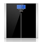 Hippih 400lb / 180kg Electronic Bathroom Scale with Tempered Glass Balance Platform and Advanced Step-On Technology, Digital Weight Scale has Large Easy Read Backlit LCD Display B-001 ()