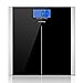 Hippih 400lb / 180kg Electronic Bathroom Scale with Tempered Glass Balance Platform and Advanced Step-On Technology, Digital Weight Scale has Large Easy Read Backlit LCD Display B-001