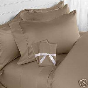 Shine Bedding 600 Thread Count 100% Egyptian Cotton 3pcs DUVET COVER SET, Solid, Taupe, King/Cal-King