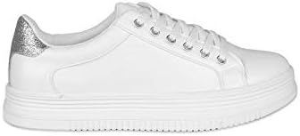 Nature Breeze Madie02 Lace Up Women's Platform Sneakers in White