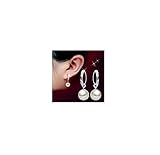 Smile Crytal - New Fashion Ladies 925 sterling Silver Freshwater Peal Dangle Ear stud Earrings