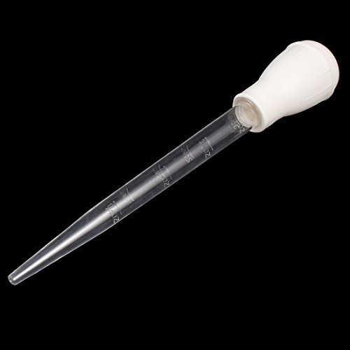 uxcell Rubber Head Plastic Home Kitchen Chicken Turkey BBQ Food Flavour Oil Tube Pipe White Clear