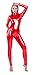 Kepblom Shiny Metallic Unitard Turtleneck Long Sleeve Footless Zentai Suit Catsuit Dancewear
