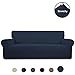 PureFit Stretch Sofa Slipcover – Spandex Jacquard Anti-Slip Soft Couch Sofa Cover, Washable Furniture Protector with Anti-Skid Foam and Elastic Bottom for Kids (Sofa, Navy)