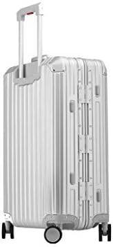 Luggage Sets Aluminum Magnesium Aluminum Alloy Trolley Case Business Suitcase Boarding Password Password Suitcase HAODAMAI (Color : Silver, Size : 35x22x55cm)