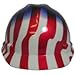 MSA V-Gard Cap Style Patriotic Hard Hat with American Stars and Stripes- One Touch Suspension