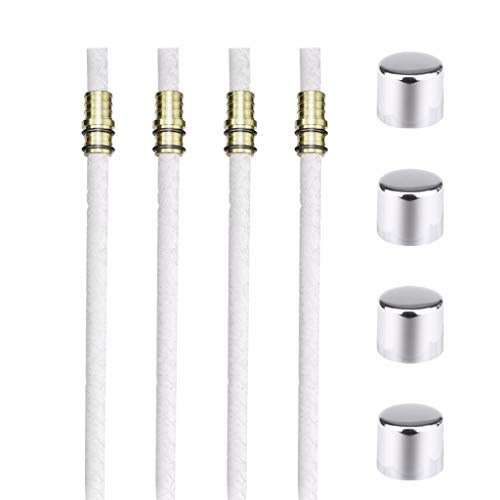 Wine Bottle Torch Wicks,Tabletop Torc, Bottle Torch Kit,Patio Torch Lights Oil Lamp Kit,Citronella Torch,Outdoor Garden Torches,DIY Torch Hardware Kit - 4 Fiberglass Wicks,4 Brass Mounts(No Jar) - Thumbnail 5