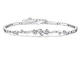 New Fashion Heart Love Bracelets Bangle Chain Charms Lady Women Jewelry Gift(Silver white)