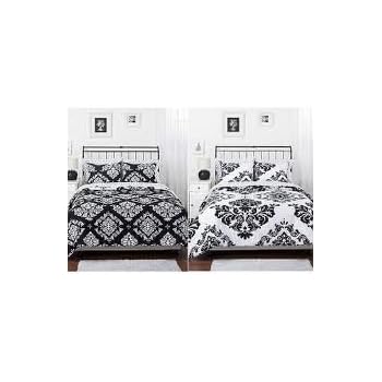 Amazon.com: Black White Damask Reversible QUEEN Noir