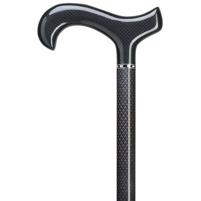 Men Derby Cane Black Triple Wound Carbon Fiber Shaft  -Affordable Gift! Item #DHAR-9075058