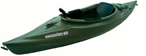 Sun Dolphin Excursion 10' Sit-in Fishing Kayak w/ Paddle, Storage & Rod Holders