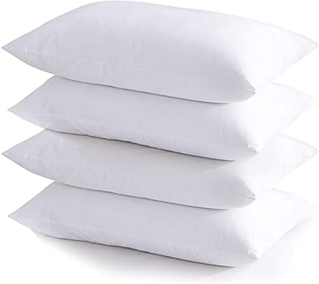 AmigoZone 4 Pack Pollycotton Hotel Quality Bed pillows, Non allergenic Super Support Side sleeper, Premium Quality Bounce Back Pillow Pack of 4