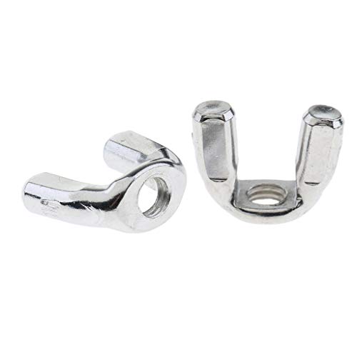 B Blesiya 2x Durable Drum Set Cymbal Stand Wing Nut Hardware for Drum Kit Repairment - Silver, 8mm - Thumbnail 4