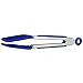 Tovolo 81-10154 Mini Turner Tongs, Flat Silicone Head, Easy-Lock Mechanism, 8.25 Inches, Stratus Blue