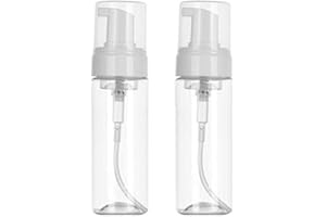 Beoncall Foaming Dispenser 7oz Transparent Empty Spray Bottle 2Pcs Plastic Foam Pump Travel Soap Portable Foam Bottle (200ml)