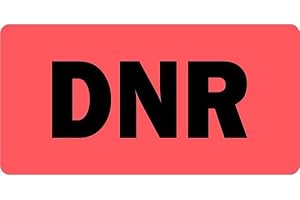 DNR Medical Labels - 2” x 1”, 500 Labels/Roll, Fluorescent Red w/Black Text | Charts, Records, Patient Documents - Do Not Resuscitate Labels | LabelValue Brand