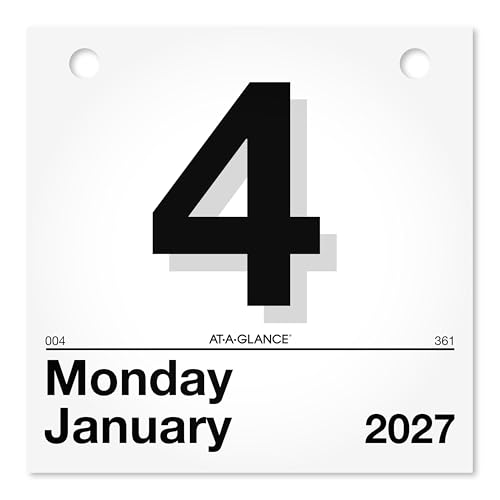 AT-A-GLANCE 2027 "Today Is" Daily Wall Calendar Refill, 6" x 6" Daily Pages (K1…
