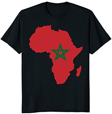 Mens Morocco Teez Moroccan flag t-shirt Africa map t-shirt Large Black