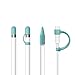 [4-Piece] FRTMA Compatible with Apple Pencil Cap/Apple Pencil Tip Cover/Cable Adapter Tether/Apple Pencil Cap Holder for iPad Pro Pencil, Ice Sea Blue