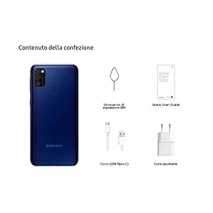 Samsung Galaxy M21, Smartphone, Display 6.4" Super AMOLED, 3 Fotocamere Posteriori, 64GB Espandibili, RAM 4 GB, Batteria 6000 mAh, 4G, Dual Sim, Android 10, 188 g, [Versione Italiana], Blue - immagine 7