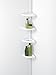 Zenna Home 2104W Bathtub and Shower Tension Corner Caddy, 10.5 x 97-Inches, White