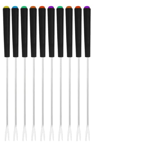 10pcs stainless steel corrosion-resistant long forks for cakes, chocolates, fruits, and cheese,