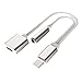 [Sliver] 2 in 1 Lightning to 3.5mm Audio Adapter, Eroan Lightning Charger, Lightning to 3.5mm Aux Headphone Jack Adapter for iphone 7 / 7 plus [No Calling Function and No Music Control]