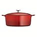 Tramontina 80131/052DS Enameled Cast Iron Covered Oval Dutch Oven, 7-Quart, Gradated Red