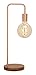 CosmoLiving by Cosmopolitan 39113 Tall Industrial Style Metallic Copper Metal Table Lamp with Diffused Edison Bulb | 7” x 21”