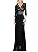 VFSHOW Womens V Neck Floral Lace Keyhole Back Formal Evening Maxi Dress