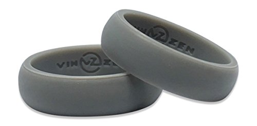 Vin Zen Rubber Wedding Ring – Silicone Ring for Women - Flexible Women Wedding Bands 5.5 mm Wide | 2 Size Per Pack Thin Rubber Rings for Active Life