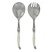 French Home Laguiole Connoisseur (Faux Ivory) Salad Servers 2 Piece Set — Stainless Steel Flatware Set — Salad Serving Utensils — Silverware Set Spoon and Fork Set — Dining Utensils Set