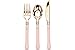 Sugar & Cloth Peach and Gold Plastic Disposable Flatware Set, 36-Piece, Service for 12