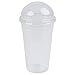 A World Of Deals Plastic Clear Cups with Flat Lids for Iced Coffee Bubble Boba Tea Smoothie (16 oz w/Dome Lids - 100 pk)