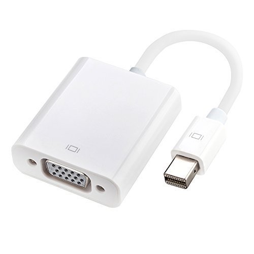 Click Here to See More Images Mini DP to VGA, Generic Thunderbolt Mini DisplayPort to VGA Male to Female Adapter in White for Apple MacBook, MacBook Pro, MacBook Air, iMac, Mac mini, Mac Pro.