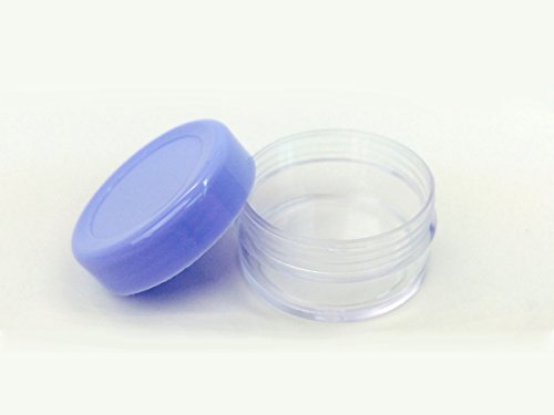 Beauticom 4 Pieces of Lavender Baby Blue Clear Plastic Makeup Face Skin Cream Empty Cosmetic Jar 10ml / 10g (Also Includes 2 Pieces Spatulas)