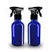 8oz Cobalt Blue Glass Bottles with Trigger Sprayer Perfect for Essential Oil Blends, Cleaning Spray Bottle Glass, Boston Round 8 oz Essential Oils Empty 100%(2Pack)