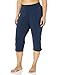 Danskin Women’s Plus Size Sleek Fit Yoga Crop Pant, Midnight Navy, 2Xthumb 1